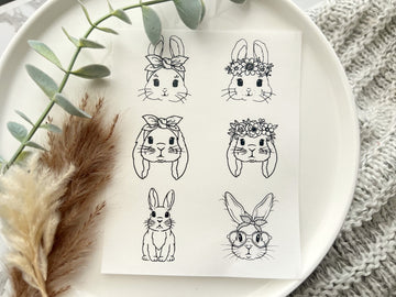 Easter Themed Easter Bunny  Water Transfer | Magic Transfer | Water Soluble Image Transfer for Polymer Clay